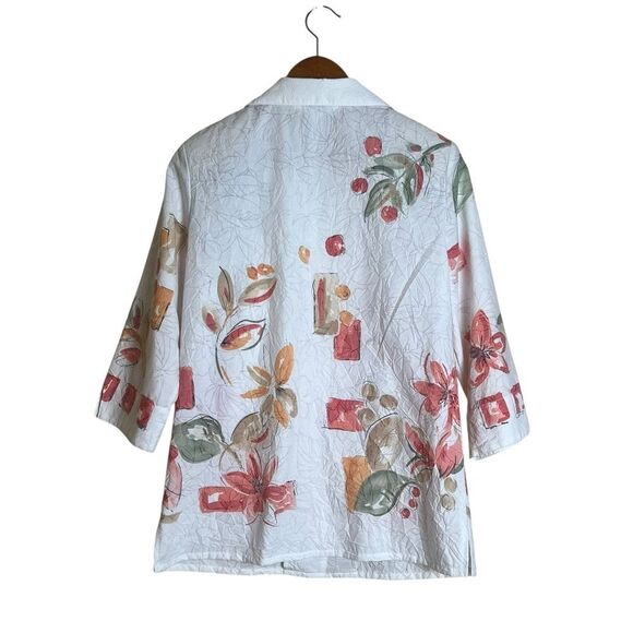 Alia vintage off‎ white floral button down shirt - Picture 4 of 6